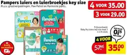 Kruidvat Pampers luiers en luierbroekjes key size aanbieding