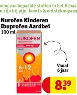 Kruidvat Nurofen Kinderen Ibuprofen Aardbei aanbieding