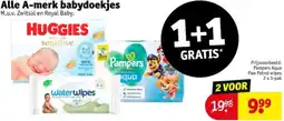 Kruidvat Alle A-merk babydoekjes aanbieding