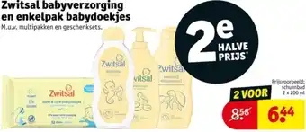 Kruidvat Zwitsal babyverzorging en enkelpak babydoekjes aanbieding