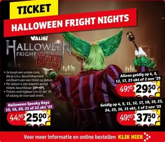 Kruidvat Ticket halloween fright nights aanbieding