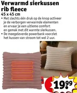 Kruidvat Verwarmd sierkussen rib fleece aanbieding