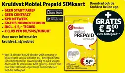 Kruidvat Kruidvat Mobiel Prepaid SIMkaart aanbieding