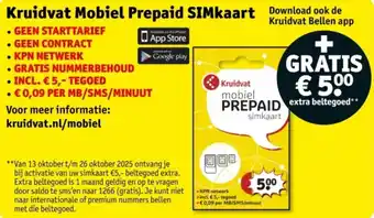 Kruidvat Kruidvat Mobiel Prepaid SIMkaart aanbieding