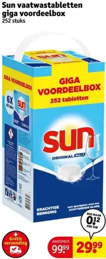 Kruidvat Sun vaatwastabletten giga voordeelbox aanbieding