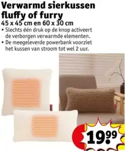 Kruidvat Verwarmd sierkussen fluffy of furry aanbieding