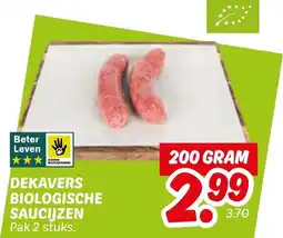 Dekamarkt Dekavers Biologische Saucijzen aanbieding