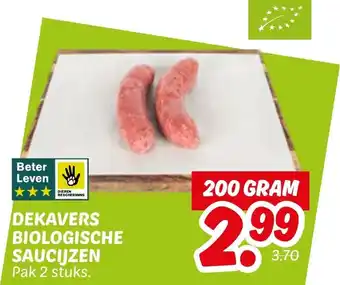 Dekamarkt Dekavers Biologische Saucijzen aanbieding