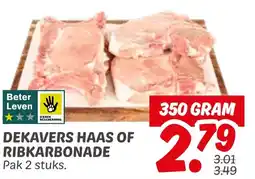 Dekamarkt Dekavers Haas of Ribkarbonade aanbieding