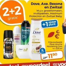 Trekpleister Dove, Axe, Rexona en Zwitsal aanbieding