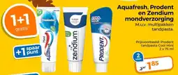 Trekpleister Aquafresh, Prodent en Zendium Mondverzorging aanbieding