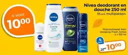 Trekpleister Nivea deodorant en douche aanbieding