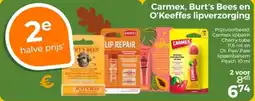Trekpleister Carmex, Burt's Bees en O'Keeffes Lipverzorging aanbieding