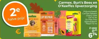 Trekpleister Carmex, Burt's Bees en O'Keeffes Lipverzorging aanbieding