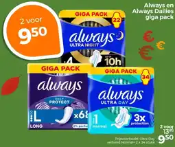 Trekpleister Always en Always Dailies giga pack aanbieding