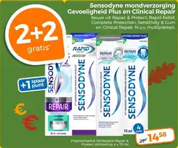 Trekpleister Sensodyne mondverzorging Gevoeligheid Plus en Clinical Repair aanbieding