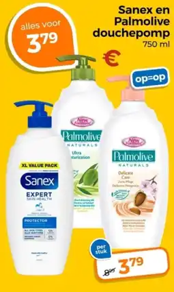 Trekpleister Sanex en Palmolive douchepomp aanbieding