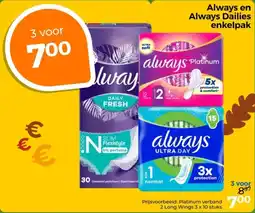 Trekpleister Always en Always Dailies enkelpak aanbieding