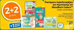 Trekpleister Pampers luierbroekjes en Harmonie en NewBorn luiers aanbieding