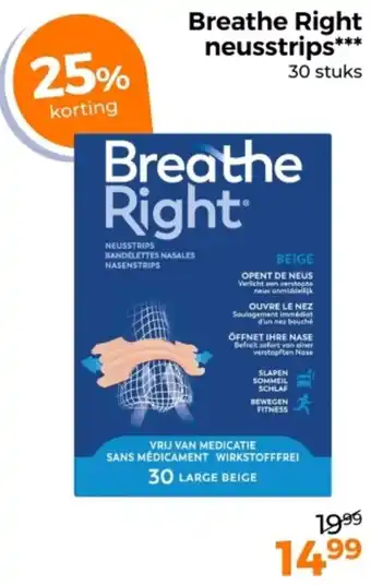 Trekpleister Breathe Right neusstrips aanbieding