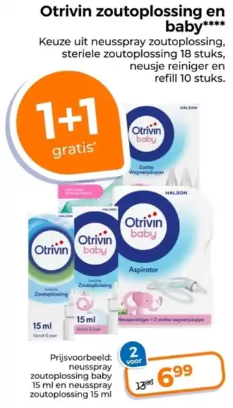 Trekpleister Otrivin Zoutoplossing en Baby aanbieding