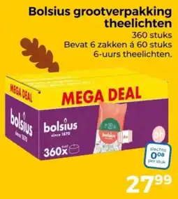Trekpleister Bolsius Grootverpakking Theelichten aanbieding
