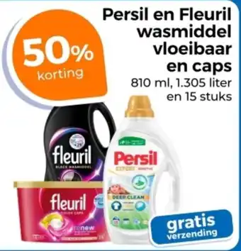 Trekpleister Persil en Fleuril Wasmiddel Vvloeibaar aanbieding