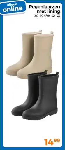 Trekpleister Regenlaarzen met Lining aanbieding