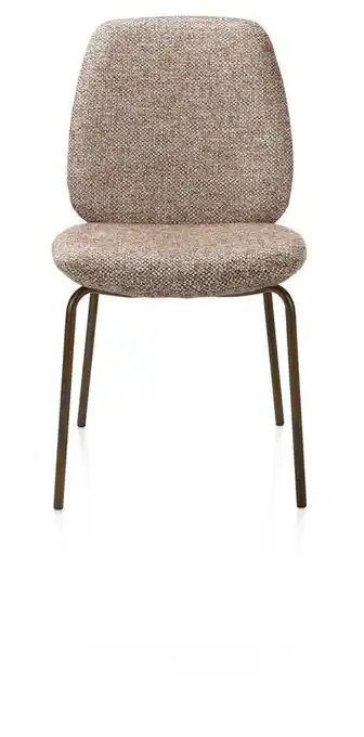 Xooon Fae, eetkamerstoel - 4-pootjes steelbrown - stof Bellini - koper aanbieding