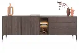 Xooon Trenton, dressoir 240 cm - 2-deuren + 3-laden + 2-niches - Clay aanbieding