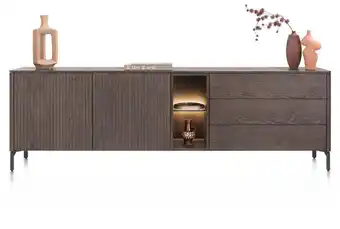 Xooon Trenton, dressoir 240 cm - 2-deuren + 3-laden + 2-niches - Clay aanbieding