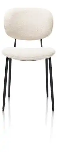 Xooon Lexi, eetkamerstoel - zwart frame (ROB) - stof Avicci - Creme aanbieding