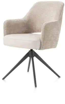 Happy@Home Brad, armstoel - draaibaar - metalen graphiet frame - combi Enzo / Calabria - Champagne aanbieding