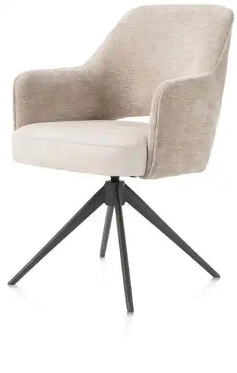 Happy@Home Brad, armstoel - draaibaar - metalen graphiet frame - combi Enzo / Calabria - Champagne aanbieding