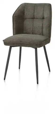 Happy@Home Largo, eetkamerstoel - graphiet poot - stof Vada - mosgroen aanbieding