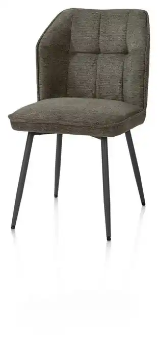 Happy@Home Largo, eetkamerstoel - graphiet poot - stof Vada - mosgroen aanbieding