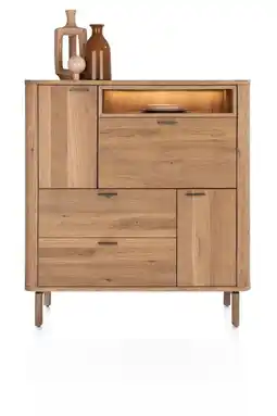 Happy@Home Zade, highboard 125 cm - 2-deuren + 2-laden + 1-klep + 1-niche (+ LED) aanbieding