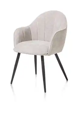 Happy@Home Aron, armstoel - 4-poots rough off black - stof Vulcano - Kiezel aanbieding