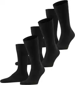 Amazon FALKE Heren Sokken Family Multipack M So katoen eenkleurig 3 paar, Zwart Black 3000, 43-46 aanbieding