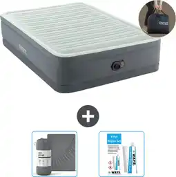 Praxis Intex Luchtbed - Twijfelaar - 137 x 191 x 46 cm - Grijs - Inclusief pomp - Accessoires CB20 aanbieding