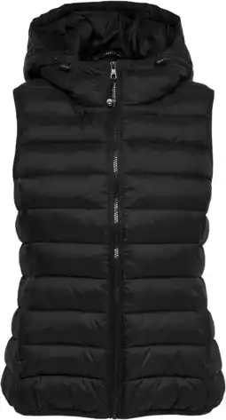 Amazon ONLY Gewatteerde vest dames Onlnewtahoe Hood Waistcoat Otw Noos,Zwart,S aanbieding