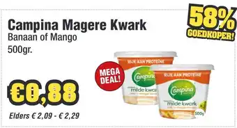 Budget Food Campina Magere Kwark aanbieding