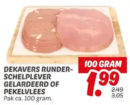 Dekamarkt Dekavers runder schelplever gelardeerd of pekelvlees aanbieding