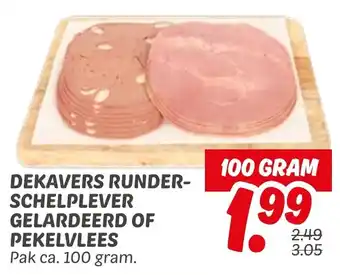 Dekamarkt Dekavers runder schelplever gelardeerd of pekelvlees aanbieding