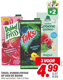 Dekamarkt Taksi, dubbelfrisss of van de boom aanbieding