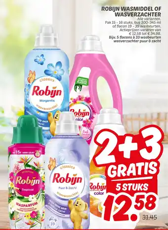 Dekamarkt Robijn wasmiddel of wasverzachter aanbieding