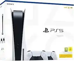 Amazon PlayStation 5 Console + 2 PS5 DualSense Wireless Controllers - White aanbieding