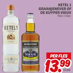 Dekamarkt Ketel 1 graanjenever of de kuyper vieux aanbieding
