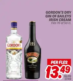 Dekamarkt Gordon's dry gin of baileys irish cream aanbieding
