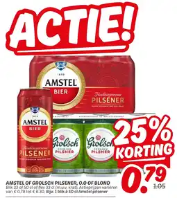 Dekamarkt Amstel of grolsch pilsener, o.o of blond aanbieding